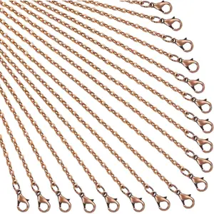 24 Pack Antique Red Copper  Chain Necklace Twisted Link Chain for  Making(18 Inch)