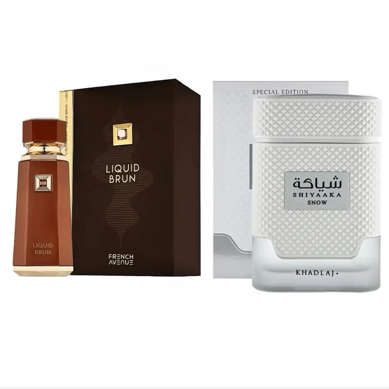 Khadlaj Shiyaaka Snow + Liquid Brun combo fragrance bundle | 3.4 fl.oz 100ml