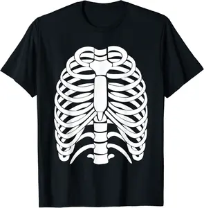 Skeleton Shirt, Ribcage shirt, Skeleton Ribs Bones Costume T-Shirt - 43B09PHP7WJ6