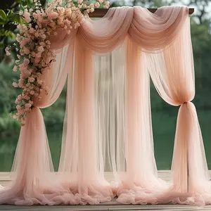 Romantic Blush Wedding Canopy Fabric: 3 Sizes Available - 26.2ft/315in, 19.7ft/236.5in, 9.85ft/118in - Perfect for Wedding Ceremonies, Receptions,  Decorations - Classic , Polyester Material, No Feathers Included