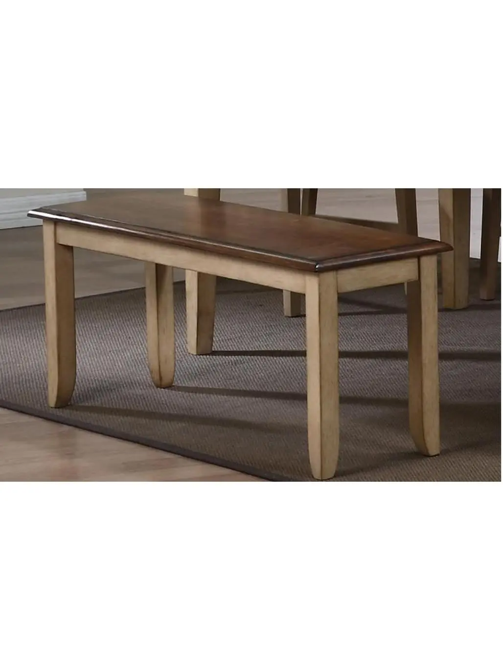 Brookdale Parawood Seat Brook Bench - Wheat Finish, Indoor Dining Room Furniture, Assembly Required, Ideal for Special Occasions, Pecan
