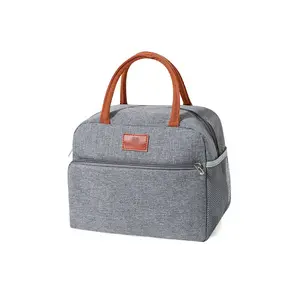 Large Insulated with Cutlery Holder and Aluminum Foil Liner, Leak-Proof Reusable Lunch Box for Adults, Work, School, Picnic, Durable Lunch Bag