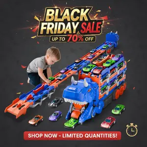 Dinosaur Transport Truck Toy for Toddlers – 12 Die-Cast Cars, Transforms into Dino, Perfect Gift for 3-6 Year Old Boys