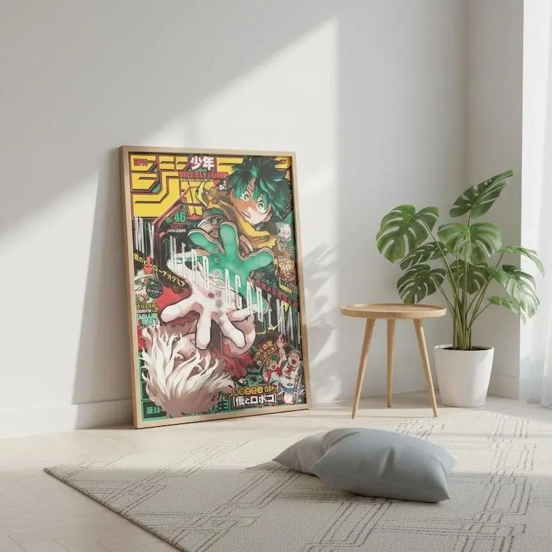 My Hero Academia Anime Poster, Shonen Jump Wall Art, Bnha Manga Print, Otaku Room Decor Gift Poster Unframe
