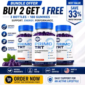 3 pack Primo TRT GUmmies Maximum Strength Vitamin Supplement Advanced Formula with Natural Ingredients for Premium Results 60 Gummies