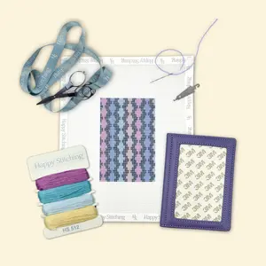 Happy Stitching - On The Move Needlepoint Passport Case Kit - DIY All In One Self Finishing Needlepoint Craft Kit