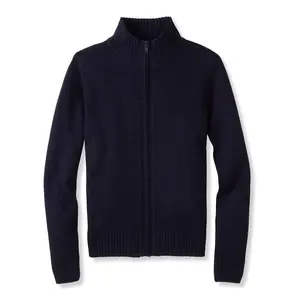 French Toast School Uniform Co-Ed Mock Neck Zip Front Sweater-Youth-NAVY-YL