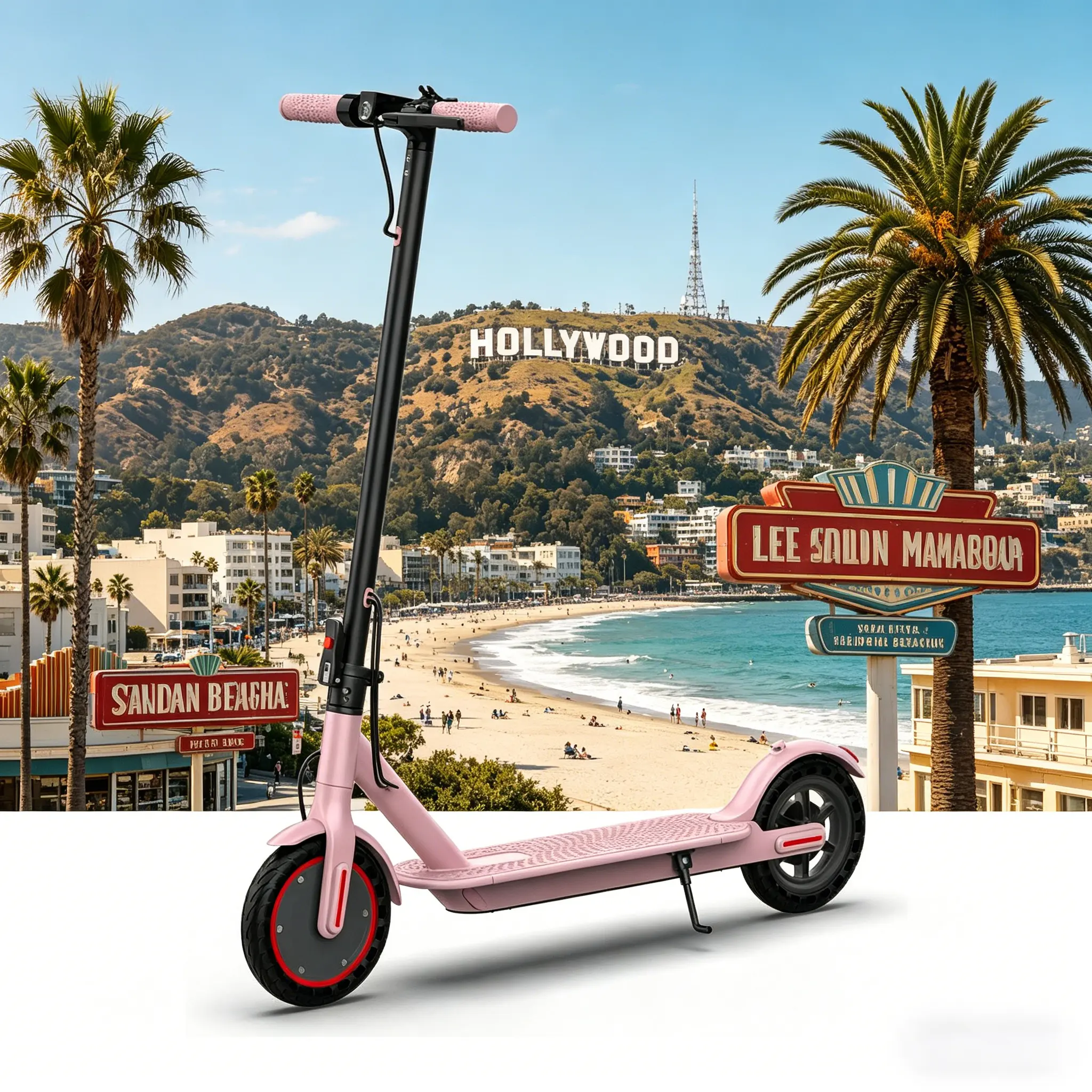 BWomen-Friendly Portable Electric Scooter | 350W Smooth Motor | 8.5" Non-Slip Tires | 19 MPH Top Speed | with LED Light | Compact Urban Commuter E-Scooter for Daily Travel