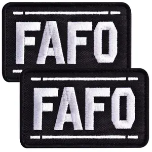 2-Pcs FAFO Patch Set Military Embroidered Patches with Hook & Loop Backing