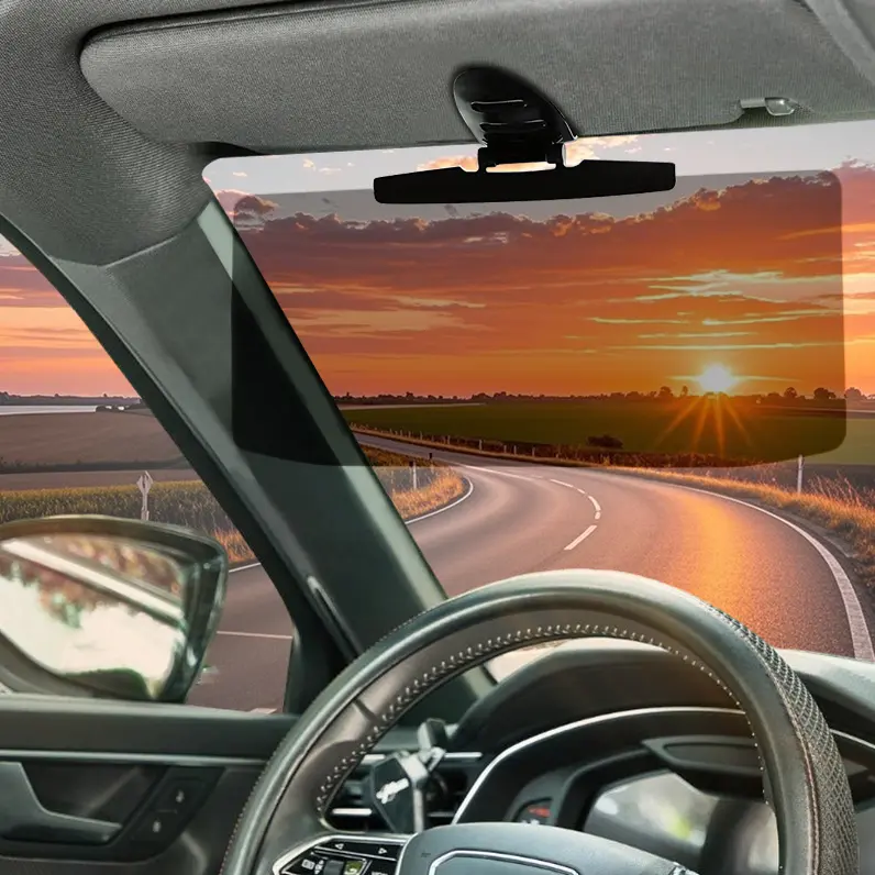 Sun Visor for Car Universal Anti-Glare Polarized Visor Extender with UV400 Protection & Clear Vision 12.6 x 5.7 Lens Size Quick 5 Sec Installation Safe Driving Windshield Sunshade