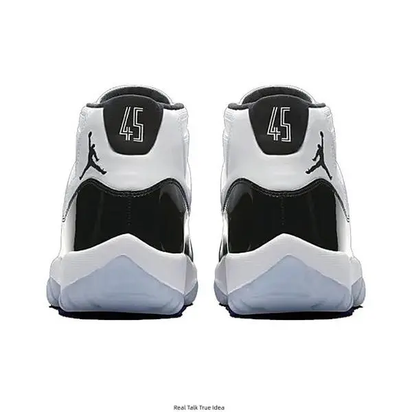 Black‑White Glossy Retro High‑Top Basketball Sneakers, Number 45 Heel Embroidery, Jumpman Logo, Frosted Translucent Outsole, Classic Vintage Street‑Style Shoes for Men Women