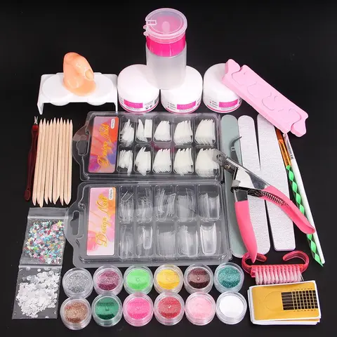 Acrylic Nails Kit for Beginners, 1 Set Manicure Tools & Accessories Gift Set, Professional Nail Art Kit for Women & Girls, Nail Set Supplies