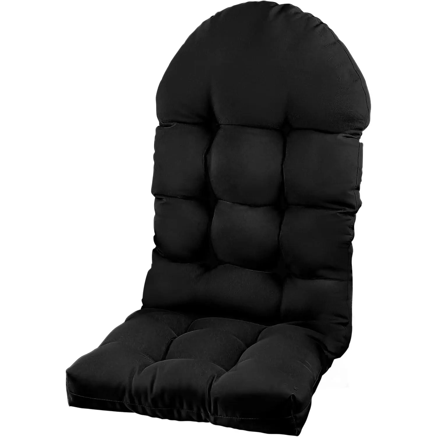 Adirondack Chair Cushion, Rocking Chair Cushion 44x19.4x4 inch, High  Patio Cushions of Upper and Lower with Ties, Sunscreen and Fade-Resistant (Black, 1)