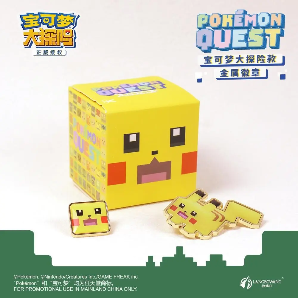 Langbowang Pokemon Quest Series Figure Metal Enamel Pin Badge - Pikachu