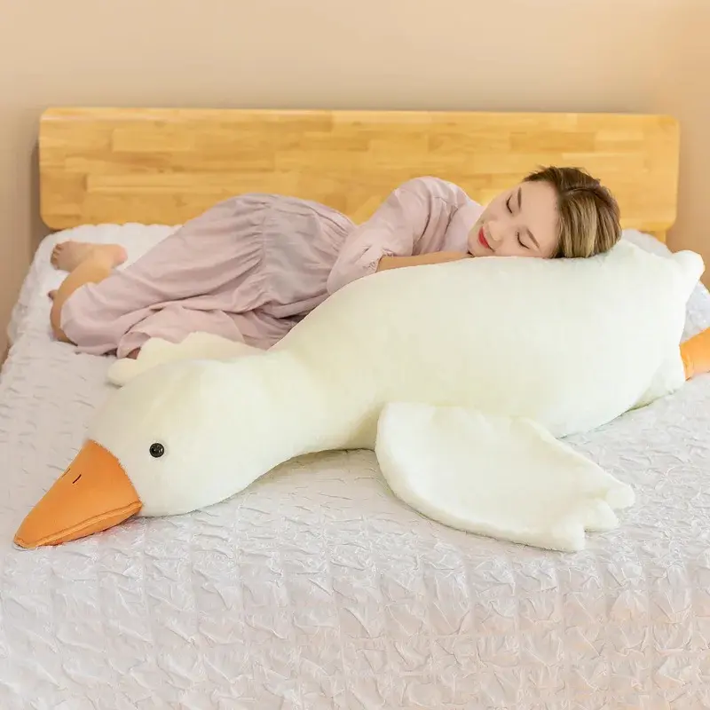Hot 50/90/130CM Funny Goose Plush Stuffed Soft Duck Sleeping Pillow Sofa Cushion Girlfriend Birthday Gift Toy