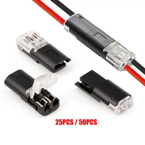 25/50/75PCS Quick Wire Connectors 2 Pin | No Stripping Low Voltage Splicer for LED Strip Lights, Car Audio DIY & Automotive Wiring Harness Waterproof Multi-Hole Set