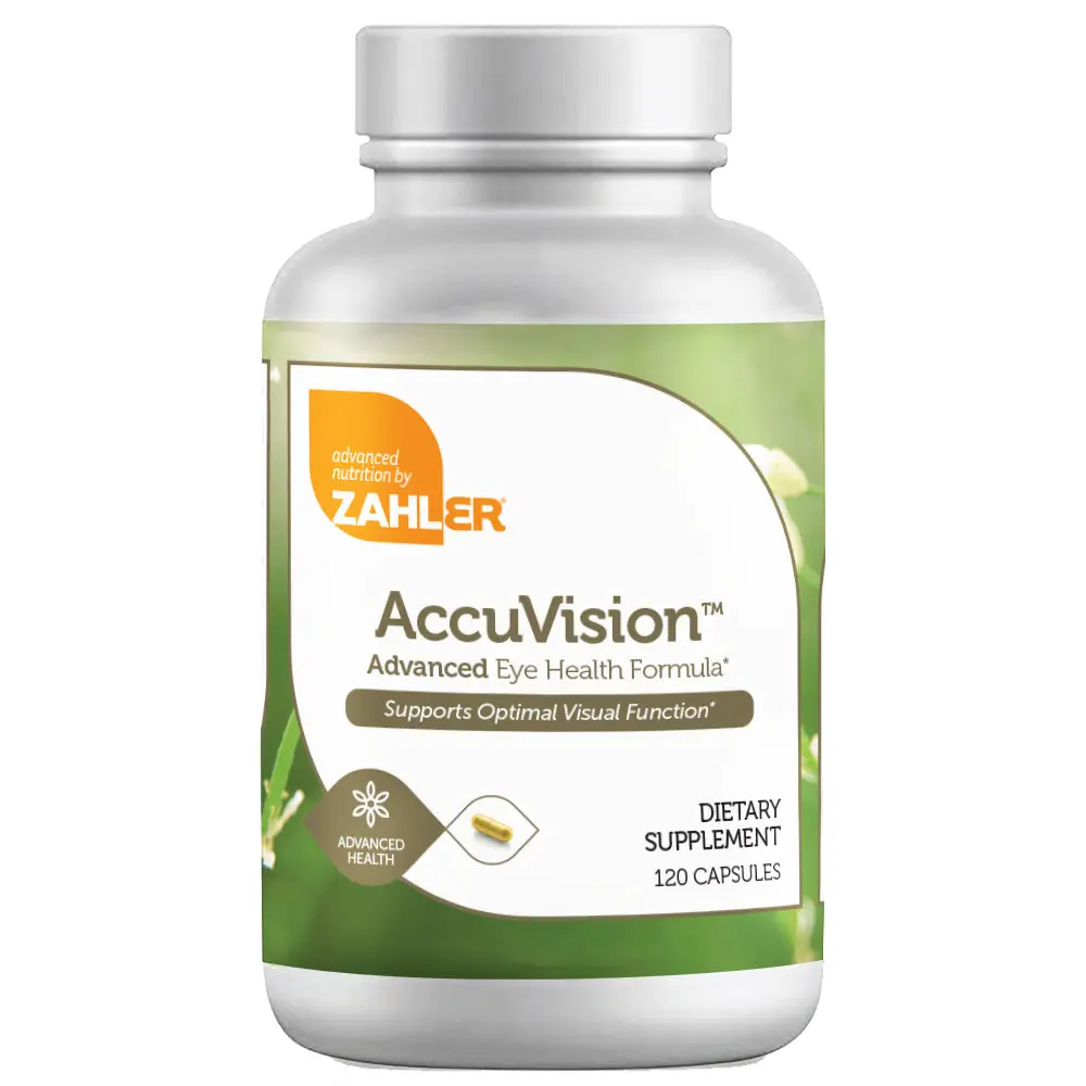 Zahler AccuVision Edible Vitamin B for Bathroom Use Advanced Eye Health Formula with Zinc Lutein Bilberry & Zeaxanthin 120 Capsules Dietary Supplement