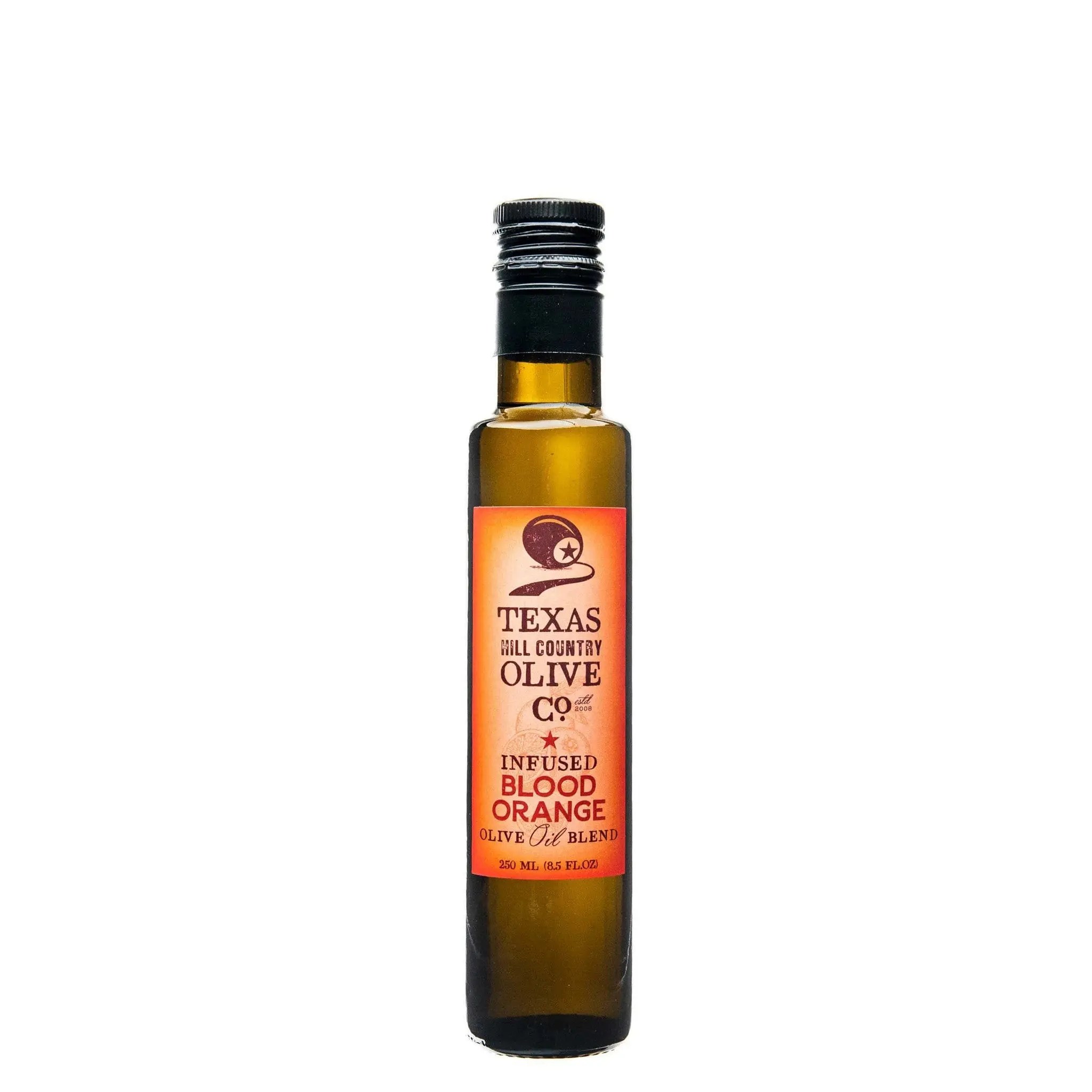 TEXAS HILL COUNTRY OLIVE CO. Blood Orange Infused Olive Oil 250ml - US Grown Extra Virgin Olive Oil for Salad Dressings & Cooking