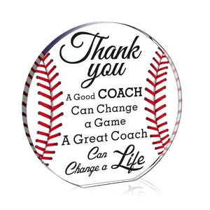 Thank You Coach Gift, Baseball Coach Acrylic Plaque, Desktop Ornament, Office Desk Decor, Home Decor, Holiday Gift, Keepsake Display, Decorative Sign