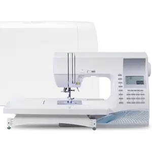 Computerized Sewing & Quilting Machine – Metal, Plastic, with Extension Table, Hard Case & Accessories, 600 Stitches, Lettering, LED Light, 1-Step Buttonhole