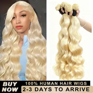 JOPEAR【12A Premium Upgraded】613 Blonde Body Wave Human Hair Bundles 30 Inch 12A 100% Unprocessed Brazilian Virgin Hair 1 3 4 Bundles Honey Blonde Colored Real Human Hair Bundles For Woman Fast Shipping #Summer