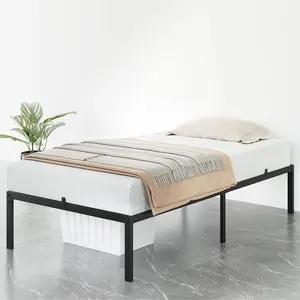 14 Inch Twin Bed Frame Twin Size Metal Platform Bed Frame with Storage Under Bed Sturdy Structure Easy Assembly No Box Spring Needed Noise Free Black