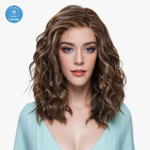 【Lace Front】【Anneliese】Loxology | Lace Front Wig Long curly hair Brown with highlights Synthetic Wig Women's Wig for Daily or Vacation Use