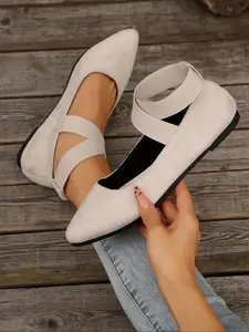 Women's Fashionable Plain Color Ballet Flats, Casual Comfortable Flat Shoes for Daily Wear, Lightweight Breathable Shoes for All Seasons, Girl
