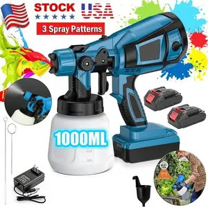 Cordless Paint Sprayer,1000ML High Power Electric Spray Paint Gun with Adjustable Spray Width Knob, Easy to Clean, for Home Interior Furniture Wall Door Latex