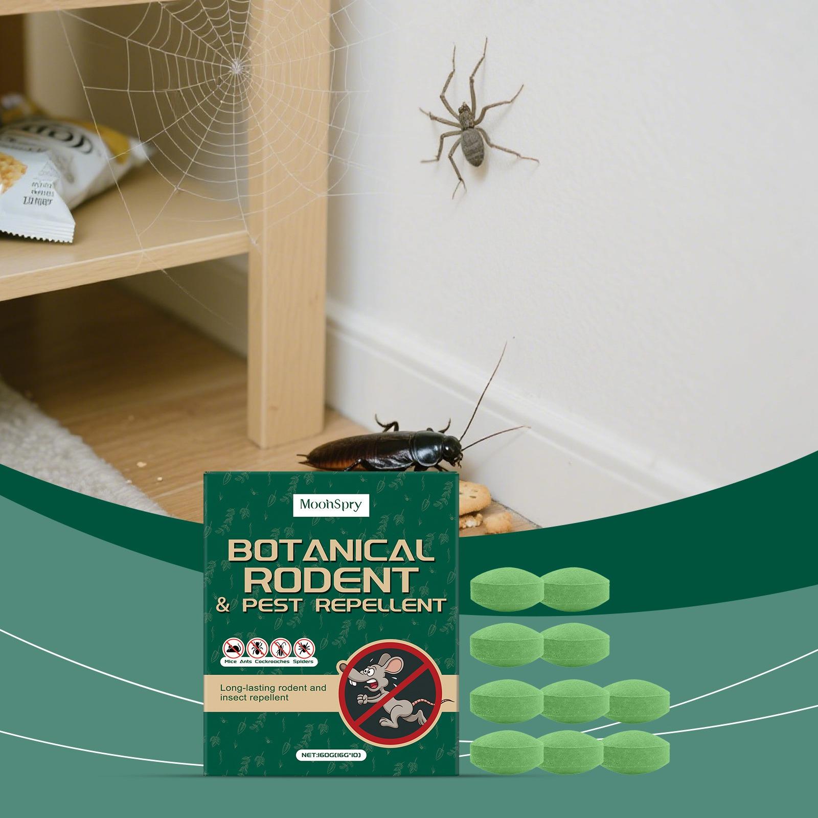 Natural Peppermint Oil Rodent Repellent 10 Pack, Botanical Mouse & Pest Deterrent for Indoors & Outdoors, Repels Squirrels, Roaches, Spiders, Pet Safe Bug Control for Home, RV & Car Engine