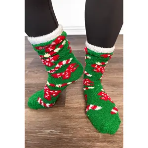 ALB Custom Women's Festive Print Fuzzy Socks