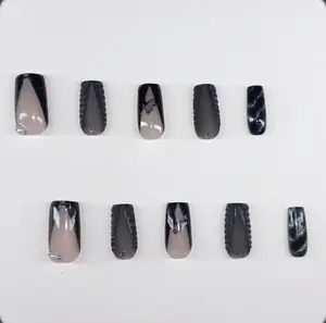 "Noir Fuller" Press on Nails | Premium Gel-Based | Salon-Quality & Reuseable | 10pc Set