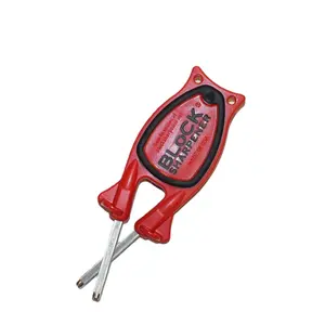 Red Block Chef Knife Sharpener - Manual Kitchen Sharpening Tool for Culinary Cutlery, Tabletop Honing Steel and Rod Alternative