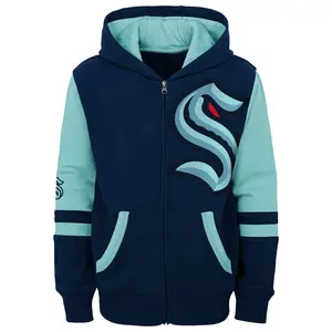 Seattle Kraken Youth Face Off Full Zip Hoodie