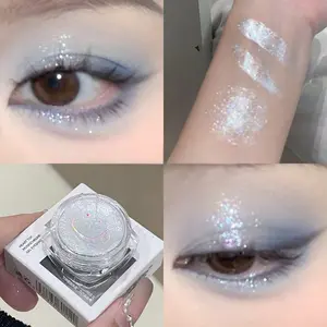 Single Highlighter | Shimmer & Glitter Mini Eyeshadow  | Waterproof, Long-Lasting & No Fallout | Easy Blend for Daily, Party & Stage Makeup | Travel-Friendly, Beginner Must-Have!