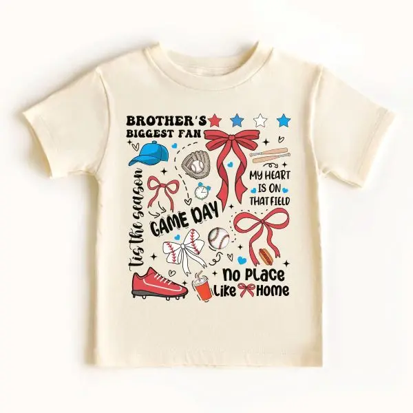 Brothers Biggest Fan Shirt, Baseball Sis Shirt, Baseball Sister Shirts, Girls Baseball Tee, Coquette Baseball Shirt, Game Day Shirt, Youth Clothing, Boys baseball gifts, baseball t-shirts, sports clothing, baseball team gifts
