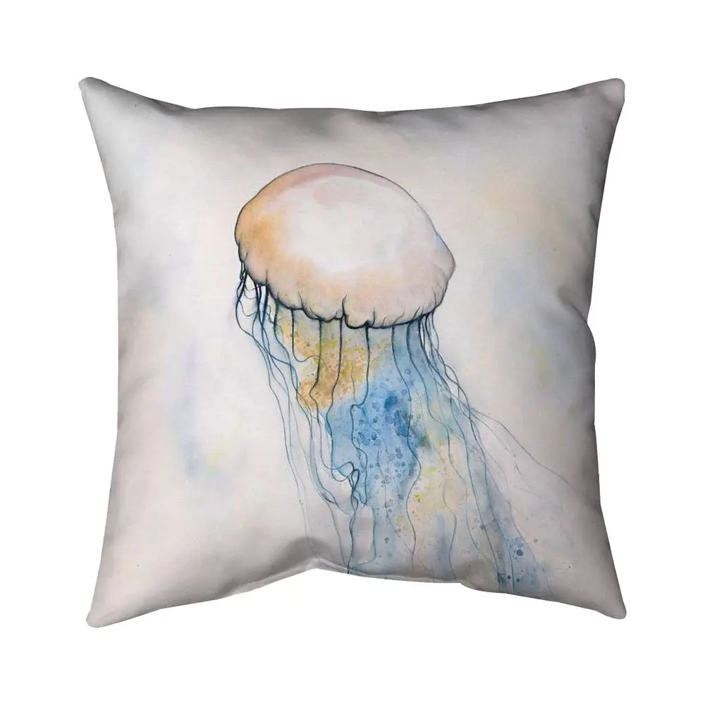 360 Stand Durable Cushions 20x20 in. Watercolor Jellyfish Outdoor Throw Pillow - Illustrative Animal Design, UV Resistant Soft Furnishing Accessory, Uv Resistant Cushion, Home Decorative Cushion, Patio Cushions