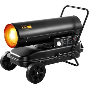 VEVOR 125000 BTU Forced Air Kerosene Diesel Heater, Portable Torpedo Space Heater with Wheels Adjustable Temp, Blower - Type for Jobsite/Garage/Warehouse/Workshop Construction/Outdoor Heating, Black