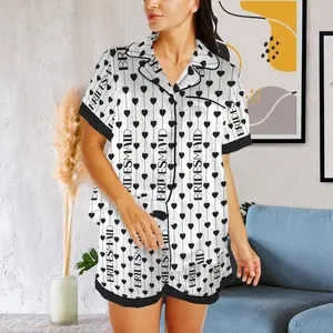 Bridesmaid Pajama Set, Bridal Party Pajamas, Women Matching Pajamas, Bachelorette Party Pajama Sets, Bride Squad, Bridesmaid Proposal Gift - Hearts