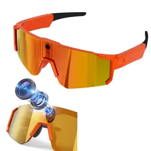 AI Cycling Smart Sunglasses with Camera, 4GB Memory Build-in(No TF Card Need), Hands-free Video Recording,8MP Camera Smart Glasses,  Bluetooth Call ,Music Control ,AI Translation, 260Mah Battery, IP64 Waterproof