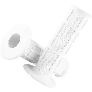 1 Pair 22mm 7/8 Inch Dirt Bike Grips White Handlebar Grips for Motorcycle Mini Bike Pit Bike Scooter, Silicone Pro Taper Style Grips with Anti-Slip Grid Design for Men Women