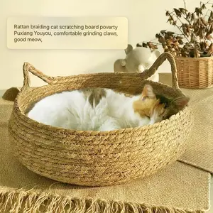 Cat Bed All-Season Universal Cat Scratching Board Woven Detachable Washable Winter Rabbit Nest Cat Supplies Knitted Warm Pad