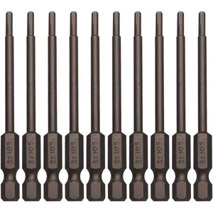 10Pcs Hex Head Allen Wrench Drill Bits H2.5 (2.5mm) S2 Steel Magnetic Hexagon Hex Head Screwdriver Bits 1/4 Inch Quick Release Shank 3 Inch Long Drill Bit