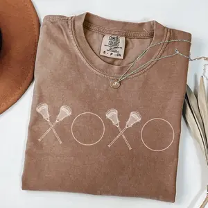 Comfort Colors® Lacrosse XOXO Shirt, Lacrosse Fan Shirt, Lacrosse Season Tee, Lacrosse Mom Shirt, Cheer Lacrosse Mama,Lacrosse Game Day Gift