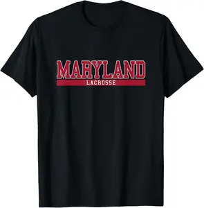 100% Cotton Fashion Garment Maryland Lacrosse T-Shirt