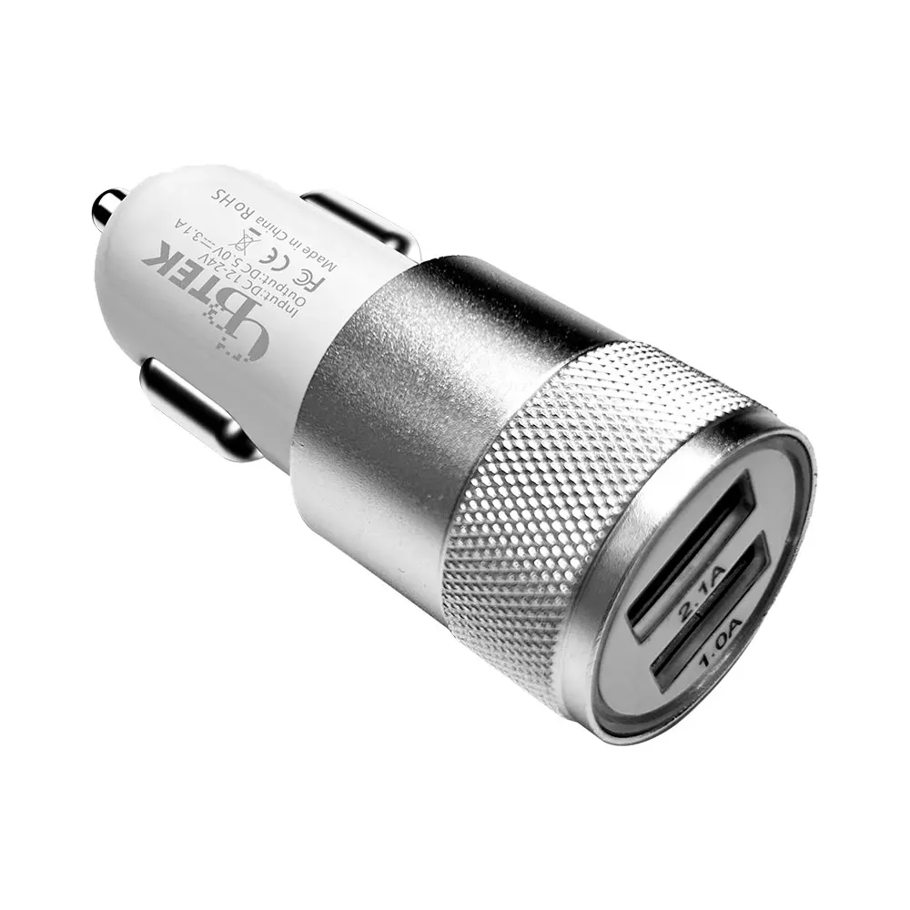CBTEK Dual USB-A Car Charger – 5V/1A + 5V/2.1A