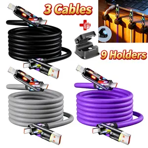 [Buy 1 get 2 Free] 6.6FT 4-in-1 Multi 240W Fast Charging Cable with USB A Type C Lightning, charger Compatible with iPhones, iPad, Samsung, Laptops,  phone, cute