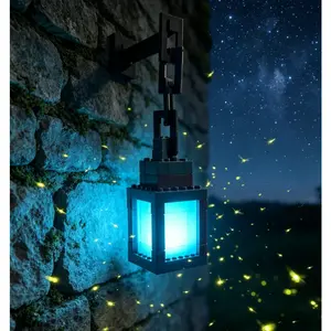 DIYCOM Pixel Minecraft Soul Lantern NightLamp16 Color RGB Rechargeable LightRemote ControlHandmade Design with 3DPrinting Four LightingModes for BedroomGaming Space DecorationWall Lamp