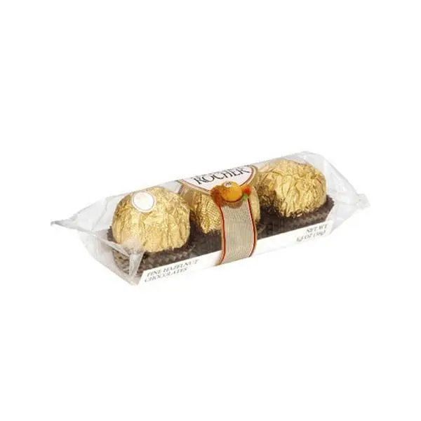 Ferrero Rocher Hazelnut Chocolate 3-Piece Gift Box - Premium Wafer Cream Filled Pralines
