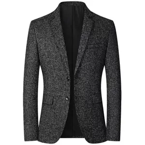 Men's solid color pocket button front sports jacket, business formal long sleeved lapel suit jacket, suitable for office wear, men's clothing in spring and autumnRAIMENTRY